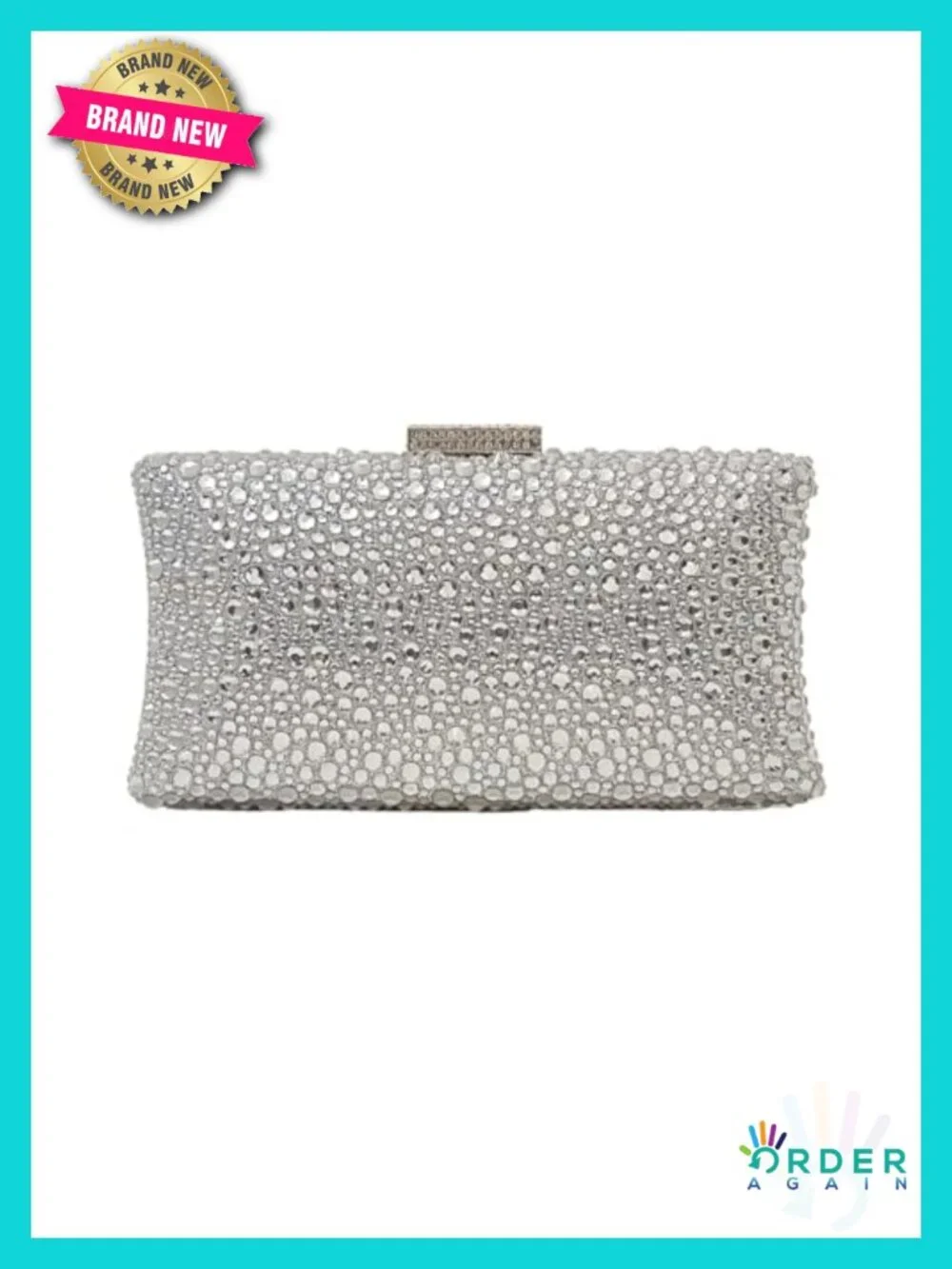 Sparkly Crystal Clutch Rhinestone Handbag Evening Purse Bridal Prom Push Lock